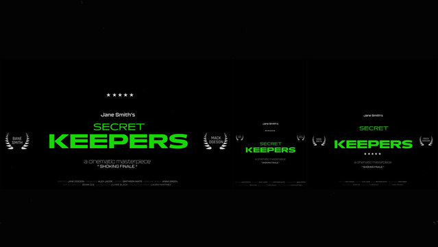 Cinematic Film Title Card, Movie Poster Typography Overlay 150 | Fully Modular Editable Layouts & Easy Text Animator Control to Create Custom Text Animations Without KeyFrames 