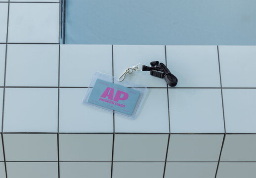 Mockup of an Access Pass on Tiled Surface