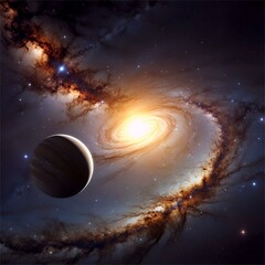 planet in space of the Milky Way