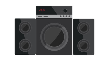 Stylish home audio system perfect sound rich bass deep listening experience