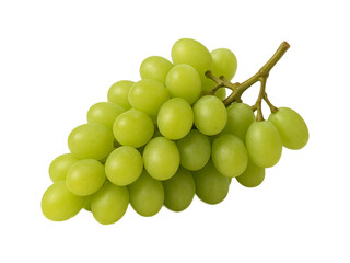 Fresh green grapes isolated on transparent background, perfect for healthy food, fruit, diet, organic farming, and natural nutrition concepts