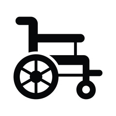 Wheelchair icon creatively designed in glyph style