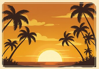 Fototapeta premium Sunset Silhouette Serenade