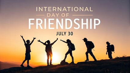 International Day of Friendship Silhouette Illustration – Unity, Celebration, and Togetherness on July 30