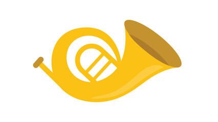Golden French horn bright musical instrument perfect for orchestras and bands a joyful sound