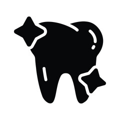 Catch a sight of this trendy glyph icon of clean tooth