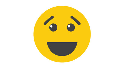 Playful yellow emoticon joyful face happy expression great design element