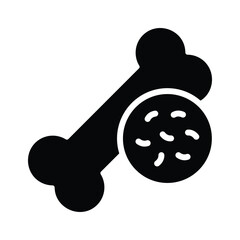 A well designed glyph icon showing bone cancer concept