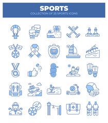 Collection of 25 Sports Icons. A Visual Guide to Various Athletic Activities