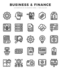 icons set. Business & Finance for web. app. vector illustration.