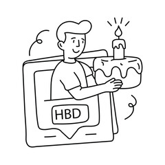 Invitation card vector outline illustrations. EPS 10 file