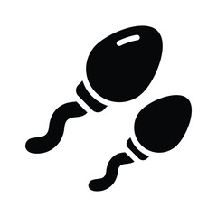 Here is a trendy glyph icon showing sperms reproductive cells