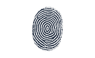 Fototapeta premium Creative fingerprint vector icon isolated on white background. Biometric identity symbol, digital security scan, authentication mark, personal ID print illustration for technology and forensic design.