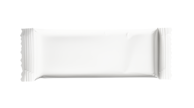Blank White Packaging Mockup for Candy Bar or Snack Product Design