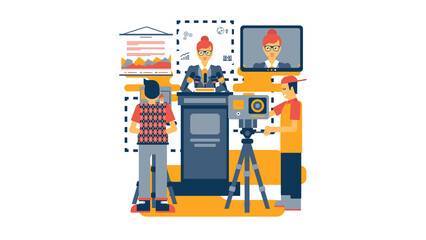 Live Streaming News Broadcast Dynamic Team Energetic Production