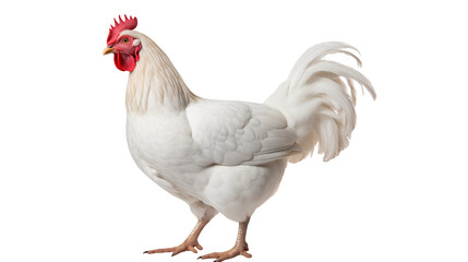 Fototapeta premium Majestic White Rooster Poultry Farm Animal