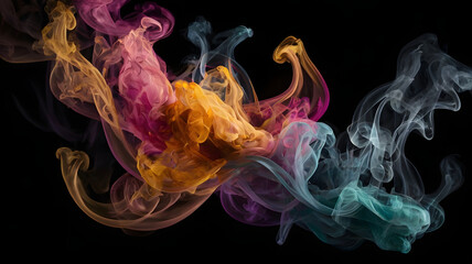 Obraz premium colorful smoke on black background