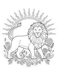 Majestic Lion Zodiac - Leo Sign Coloring Page for Relaxation