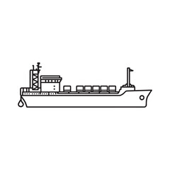 Obraz premium elegant oil tanker vector line art illustration