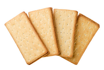 Sandwich crackers isolated on a white. Top view