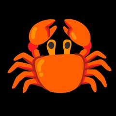 Cute cartoon crab illustration. Perfect for children's books, websites, or seafood-themed designs. High-resolution image.