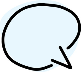 element speech bubble drawn with thick black lines with a light blue rounded fill