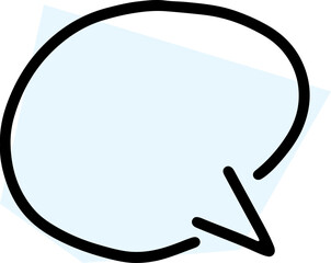 element speech bubble drawn with thick black lines with light blue decorative polygonal fill