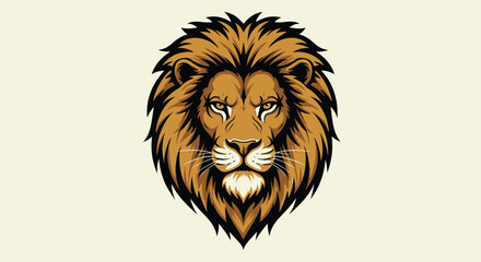 Majestic Lion Head, Bold Vector Illustration
