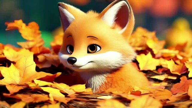  Fuchsbaby im Laubhaufen