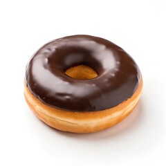  Tasty Donut with Chocolate Glaze Isolated on White Background