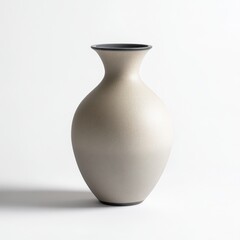 photorealistic image of a ceramic vase placed on a pure white background 1
