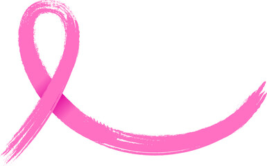 Pink ribbon symbol brush style. Breast Cancer Awareness Month. Icon design. For poster, banner and t-shirt. Brush style illustration.