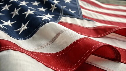Close-up of Ruffled American Flag 9