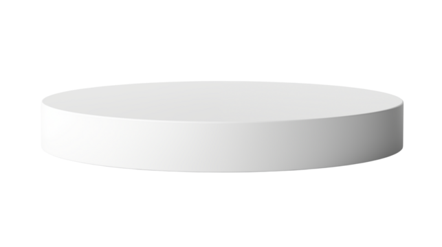 White Round Display Stand on transparent background