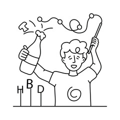 Birthday Cheers vector outline illustrations. EPS 10 file