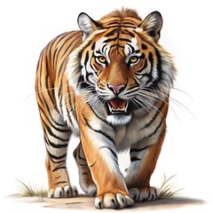Fototapeta premium tiger on white background