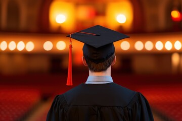 Graduate at commencement ceremony