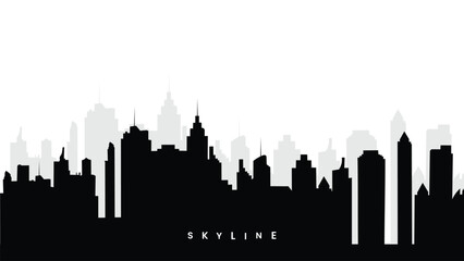 Fototapeta premium City skyline silhouette vector on white background