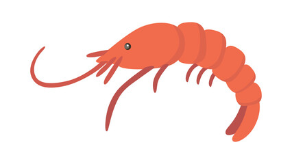 Vibrant red shrimp illustration perfect for menus or seafood designs playful and appetizing