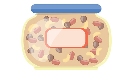 Delicious mixed nuts in a glass jar ready to eat perfect snack for anytime