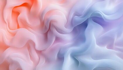 Fototapeta premium Close-up view of soft, flowing, pastel fabric folds.