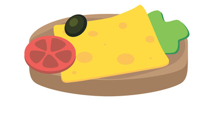 Delicious cheese tomato olive sandwich perfect lunch appetizing meal