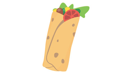 Delicious Burrito Illustration Tasty Mexican Food Graphic Design