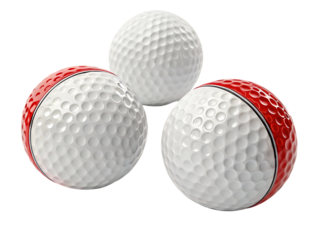 red golf ball isolated on transparent background