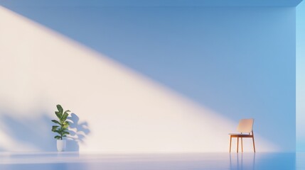 Bright room with plant and chair