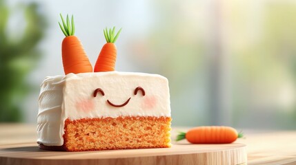 Cute carrot cake slice
