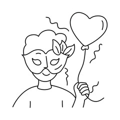 Elegant mask vector outline illustrations. EPS 10 file