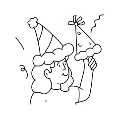 Party Hat vector outline illustrations. EPS 10 file