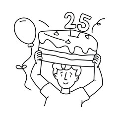 Cake slice vector outline illustrations. EPS 10 file