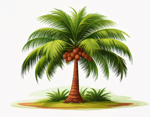 Tropical Island Palm Trees Vector